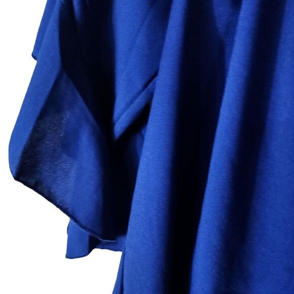 Eddoyee Summer Blue Off Shoulder Blouses Flare Sleeve Shirts Waist Tie Knot top - Picture 7 of 7
